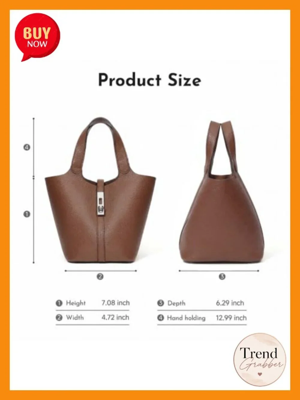 Vegan Leather Lock Bucket Purse Satchel Tote Bag Top Handle